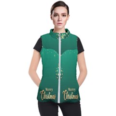 Merry Christmas Holiday Women s Puffer Vest by artworkshop