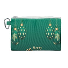 Merry Christmas Holiday Canvas Cosmetic Bag (large) by artworkshop