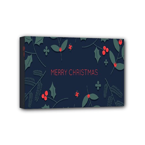 Merry Christmas  Frame Flora Mini Canvas 6  X 4  (stretched) by artworkshop