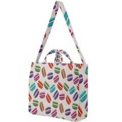 Macaron Macaroon Stylized Macaron Design Repetition Square Shoulder Tote Bag by artworkshop