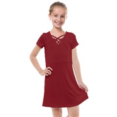 Christmas Red Graphic Kids  Cross Web Dress by artworkshop