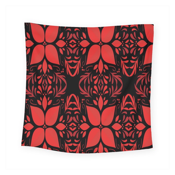 Christmas Red Black Xmas Gift Square Tapestry (Small)