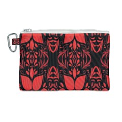Christmas Red Black Xmas Gift Canvas Cosmetic Bag (large) by artworkshop