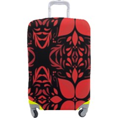 Christmas Red Black Xmas Gift Luggage Cover (large) by artworkshop
