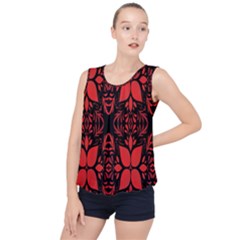 Christmas Red Black Xmas Gift Bubble Hem Chiffon Tank Top by artworkshop