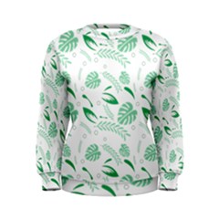 Green Nature Leaves Draw   Women s Sweatshirt by ConteMonfrey