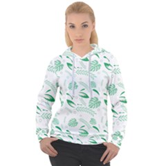 Green Nature Leaves Draw   Women s Overhead Hoodie by ConteMonfrey
