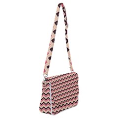 Geometric Pink Waves  Shoulder Bag With Back Zipper by ConteMonfrey