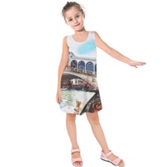 Lovely Gondola Ride - Venetian Bridge Kids  Sleeveless Dress by ConteMonfrey