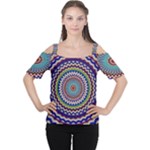 Kaleidoscope Geometric Circles Cutout Shoulder Tee