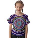 Kaleidoscope Geometric Circles Kids  Cut Out Flutter Sleeves