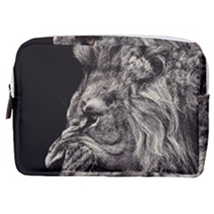 Angry Male Lion Make Up Pouch (medium) by Jancukart