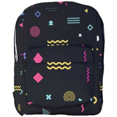 Geometric Art Colorful Shape Full Print Backpack by Ravend