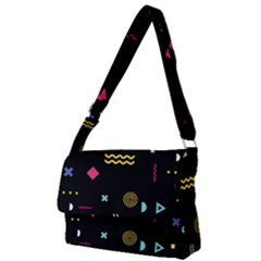 Geometric Art Colorful Shape Full Print Messenger Bag (l) by Ravend