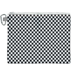 Black And White Background Black Board Checker Canvas Cosmetic Bag (xxxl)