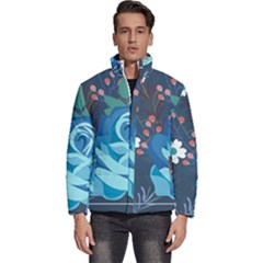 Floral Background Digital Art Men s Puffer Bubble Jacket Coat by Ravend