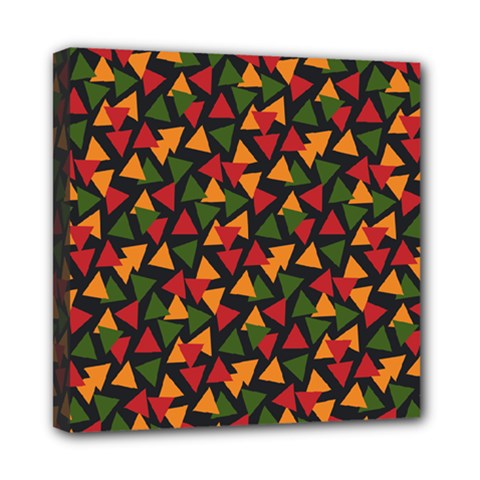 Ethiopian Triangles - Green, Yellow And Red Vibes Mini Canvas 8  X 8  (stretched) by ConteMonfreyShop