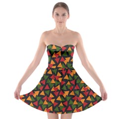Ethiopian Triangles - Green, Yellow And Red Vibes Strapless Bra Top Dress by ConteMonfreyShop