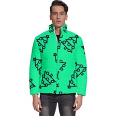 Tree With Ornaments Green Men s Puffer Bubble Jacket Coat by TetiBright