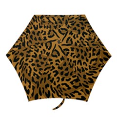Leopard Print Jaguar Dots Brown Mini Folding Umbrella by ConteMonfreyShop