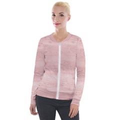 Pink Wood Velvet Zip Up Jacket by ConteMonfreyShop