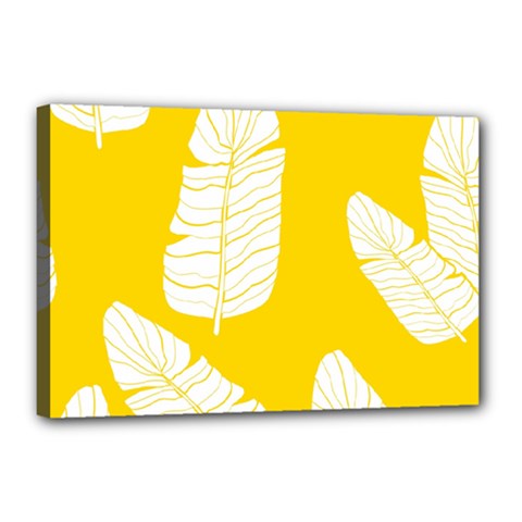 Yellow Banana Leaves Canvas 18  X 12  (stretched) by ConteMonfreyShop