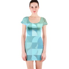 Geometric Ocean   Short Sleeve Bodycon Dress by ConteMonfreyShop