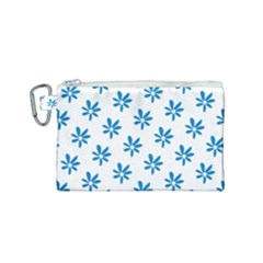 Little Blue Daisies  Canvas Cosmetic Bag (small) by ConteMonfreyShop