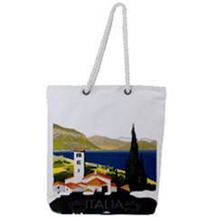 River Small Town Landscape Full Print Rope Handle Tote (large) by ConteMonfrey