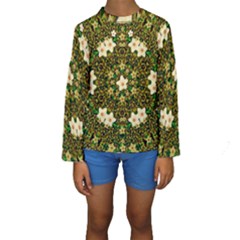 Flower Power And Big Porcelainflowers In Blooming Style Kids  Long Sleeve Swimwear by pepitasart