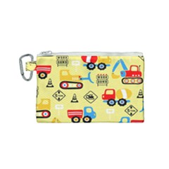 Seamless Pattern Vector Industrial Vehicle Cartoon Canvas Cosmetic Bag (small) by Jancukart