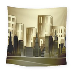 Architecture City House Square Tapestry (large) by Jancukart