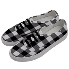 Black And White Plaided  Men s Classic Low Top Sneakers by ConteMonfrey