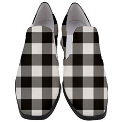 Black And White Plaided  Women Slip On Heel Loafers by ConteMonfrey