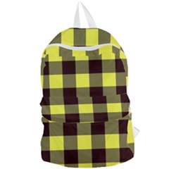 Black And Yellow Big Plaids Foldable Lightweight Backpack