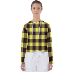 Black And Yellow Big Plaids Women s Slouchy Sweat by ConteMonfrey