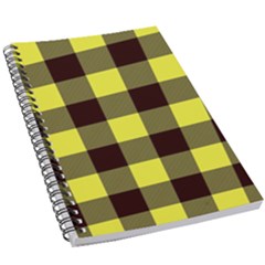 Black And Yellow Big Plaids 5 5  X 8 5  Notebook