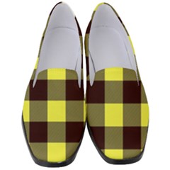 Black And Yellow Big Plaids Women s Classic Loafer Heels