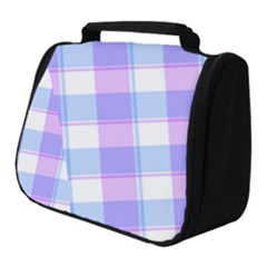 Cotton Candy Plaids - Blue, Pink, White Full Print Travel Pouch (small)