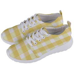 Cute Plaids White Yellow Men s Lightweight Sports Shoes by ConteMonfrey