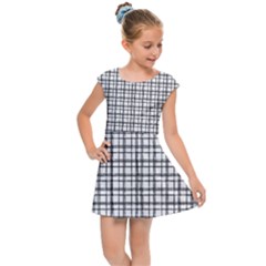 Small White Lines - Plaids Kids  Cap Sleeve Dress by ConteMonfrey