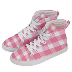Pink And White Plaids Men s Hi-top Skate Sneakers by ConteMonfrey