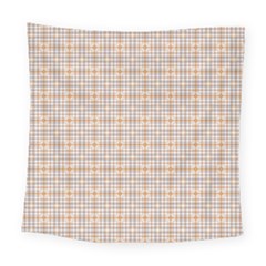 Portuguese Vibes - Brown And White Geometric Plaids Square Tapestry (large) by ConteMonfrey
