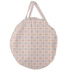 Portuguese Vibes - Brown And White Geometric Plaids Giant Round Zipper Tote by ConteMonfrey