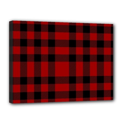Red And Black Plaids Canvas 16  X 12  (stretched) by ConteMonfrey