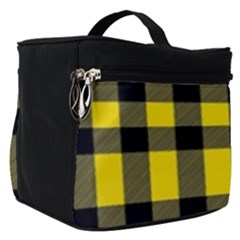 Yellow Plaids Straight Make Up Travel Bag (small) by ConteMonfrey