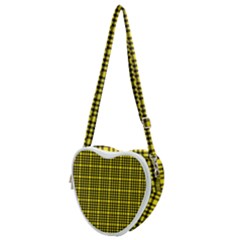 Yellow Small Plaids Heart Shoulder Bag by ConteMonfrey