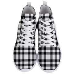 Black White Plaids  Men s Lightweight High Top Sneakers by ConteMonfrey