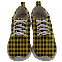 Black And Yellow Small Plaids Mens Athletic Shoes by ConteMonfrey
