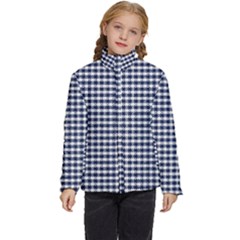 Small Blue And White Plaids Kids  Puffer Bubble Jacket Coat by ConteMonfrey